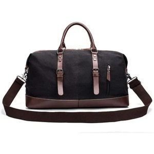 New Men's Travel Tote Duffel Bag Canvas Black